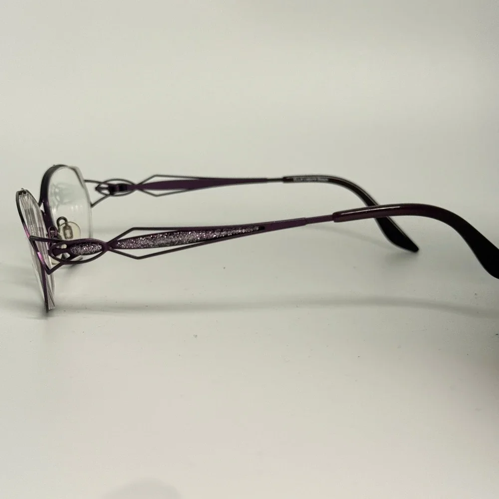 Gisela Purple Metal Eyeglass‎ Frames 701063 col.45 135 Glitter Detail Womens